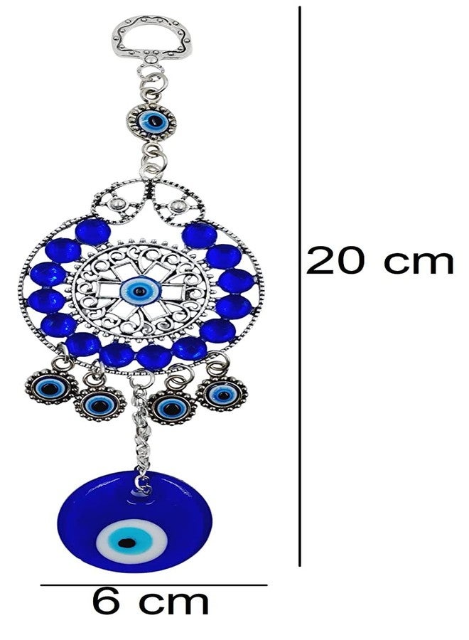ARTISKRITI Evil Eye Hanging for Home Entrance Door Decoration, Nazar Battu for Home Protection Protection (Round Moon) - Image 2